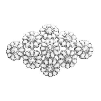 Christina Collect 925 Sterling Silver Marguerites Fields Cluster of 9 daisies with 9 topaz and white enamel, model 630-S114